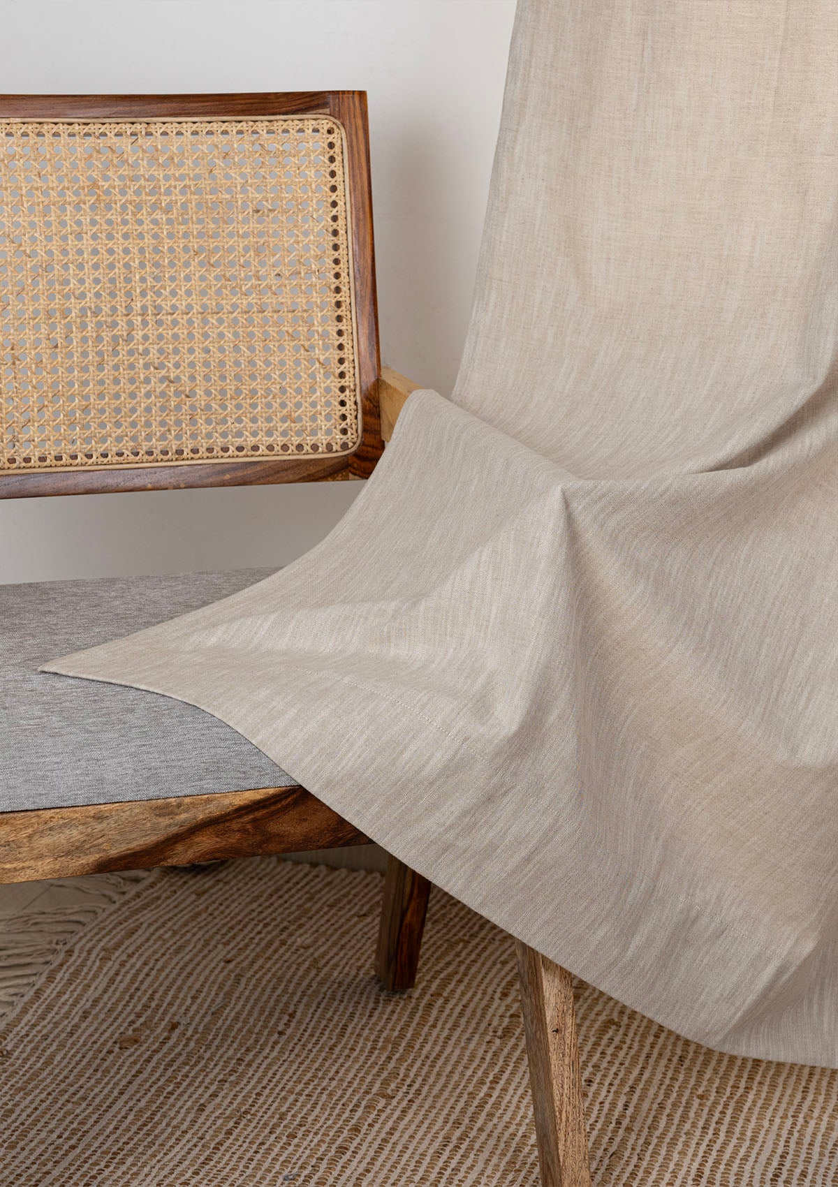 Toffee Brown Textured 100% Cotton Curtain For Living Room | Light Filtering | Single Piece