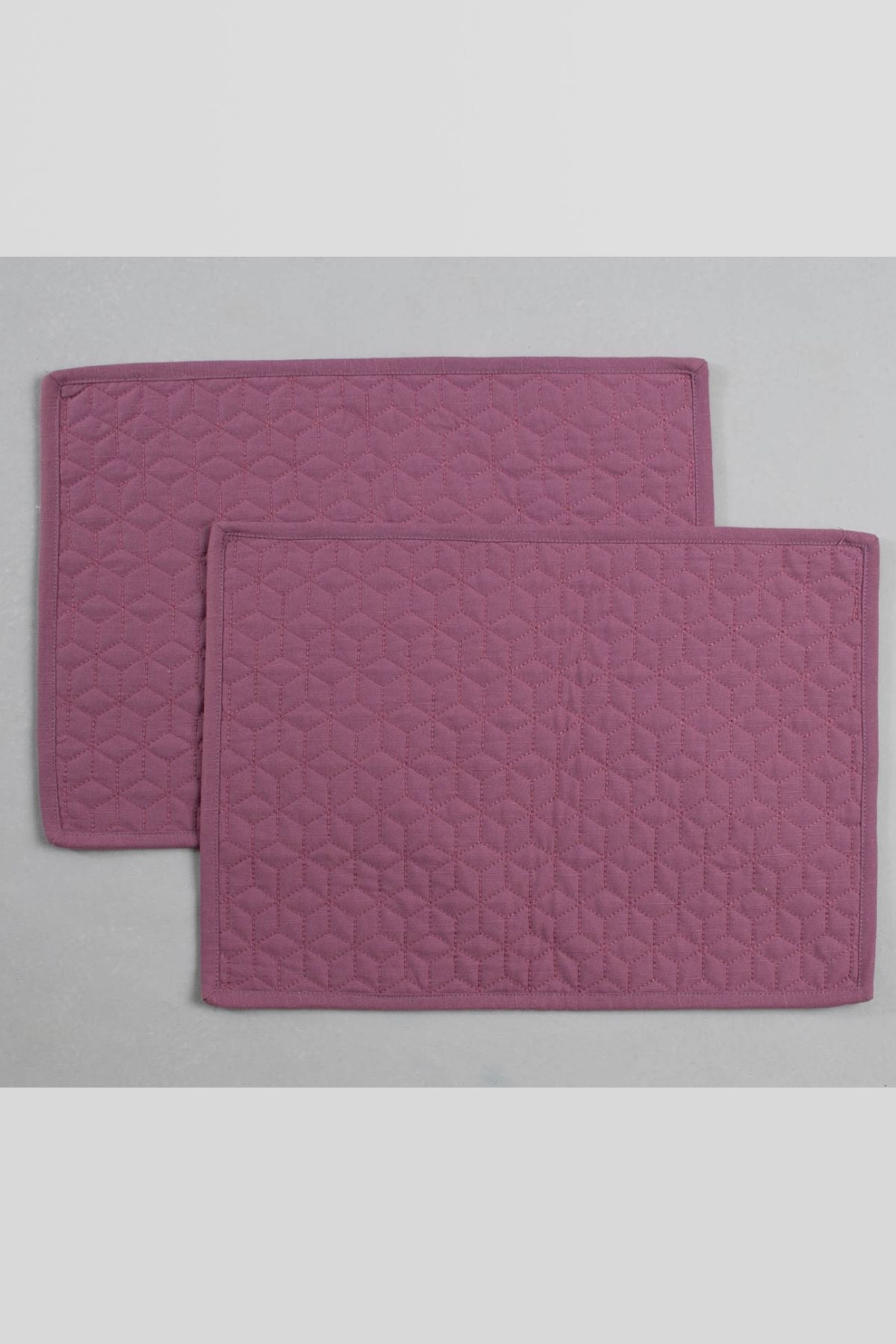 Quilted Solid Cotton Placemats - Grape Solid