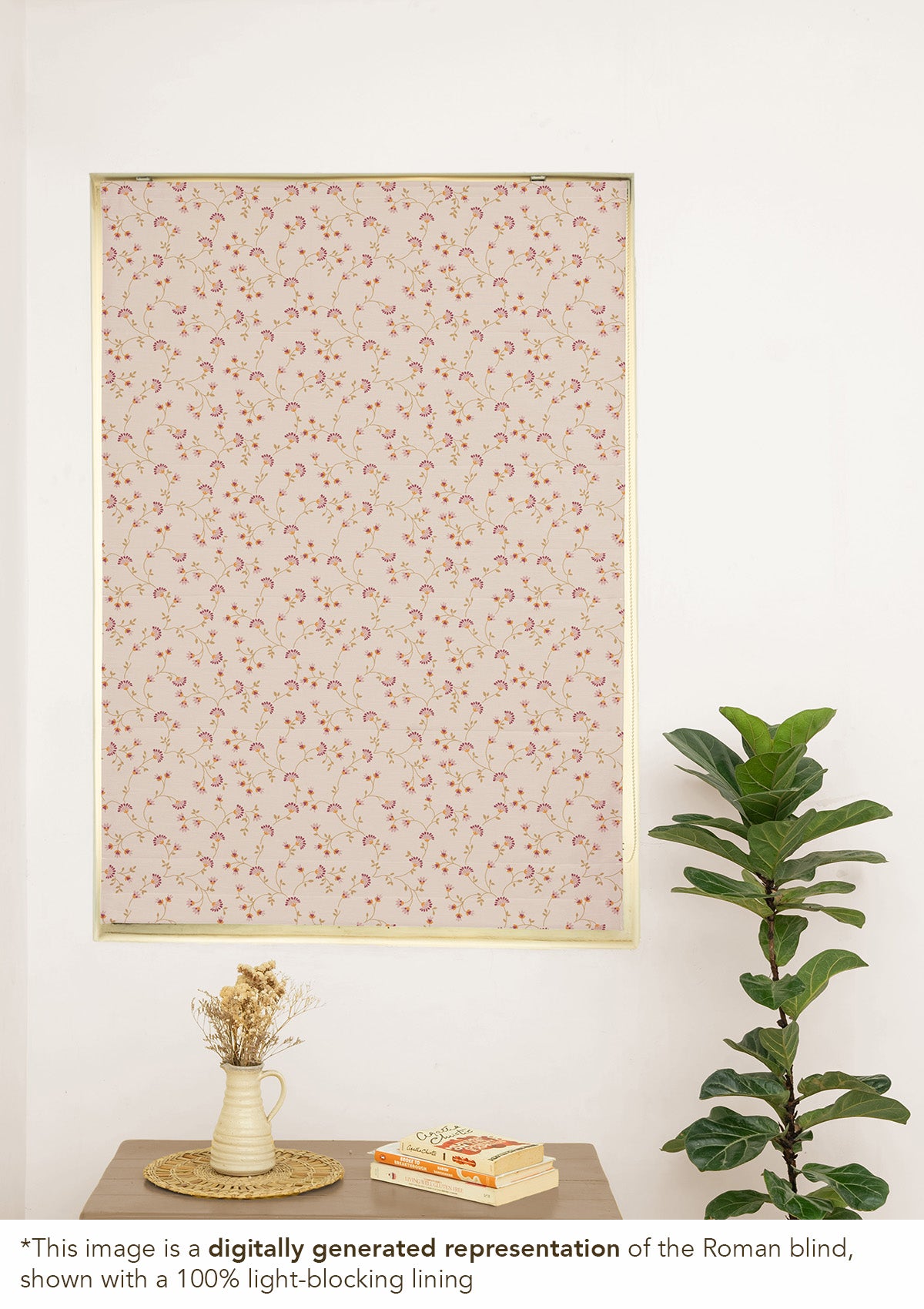 Vaanya 100% Cotton Sheer Embroidered Customizable blind for livingroom & Bedrooms  - Light Filtering - Green and Pink