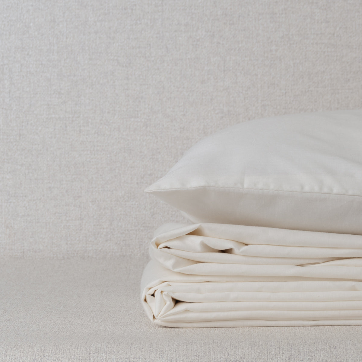 Solid Cotton Flat Sheet - Warm White
