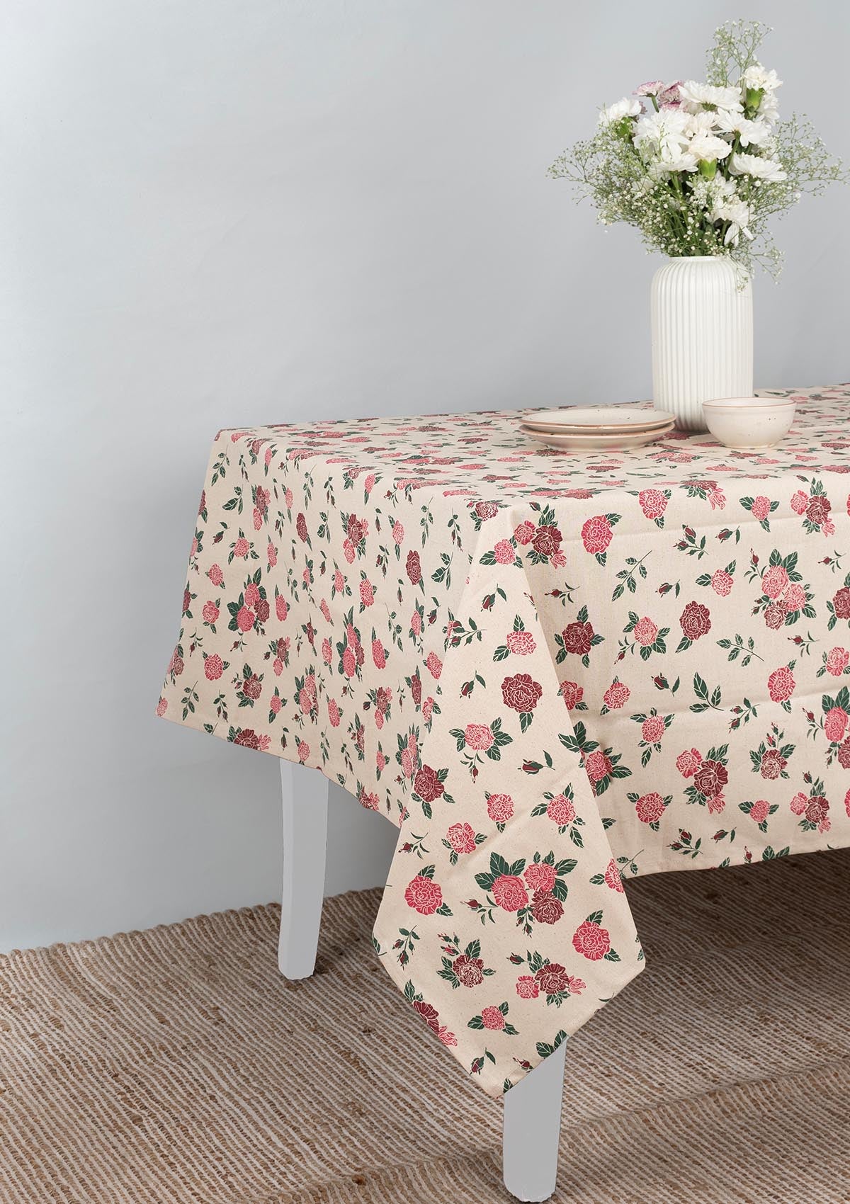 Wild Roses Spill safe water-resistant coated cotton table cloth