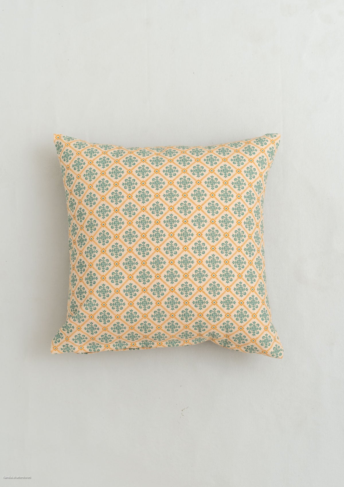 Yura 100% cotton geometric cushion cover for sofa - Aqua blue