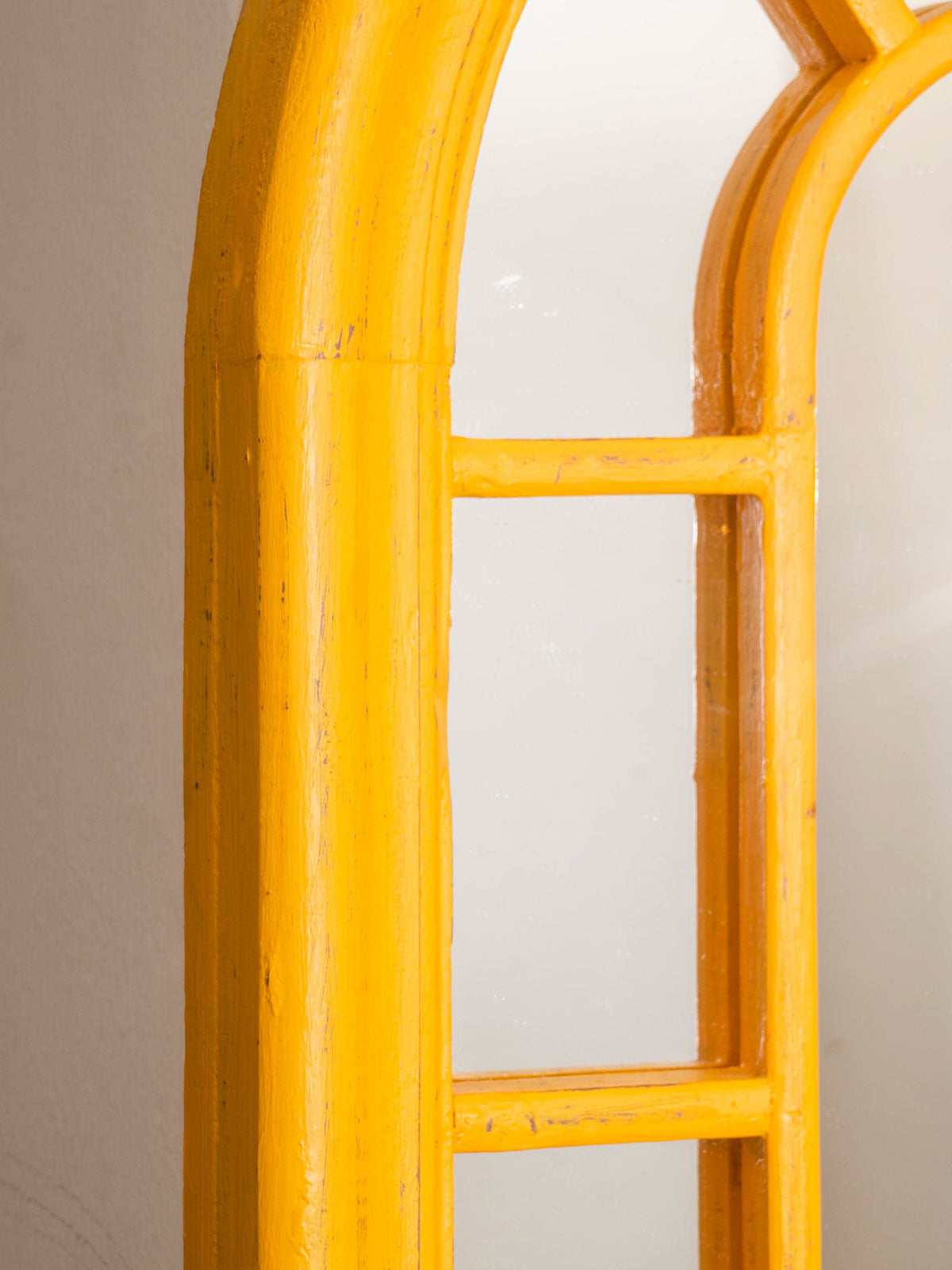Arched Vintage Mirror - Yellow