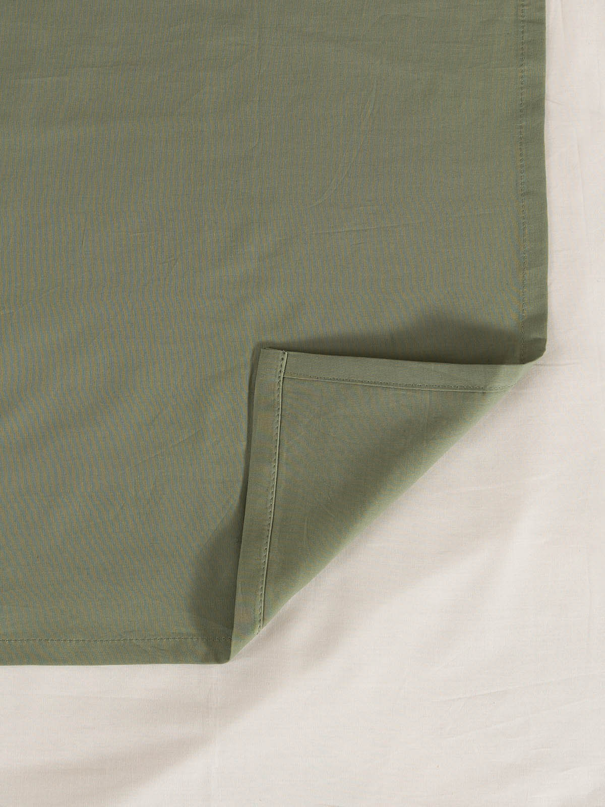 Solid Cotton Flat Sheet - Basil Green