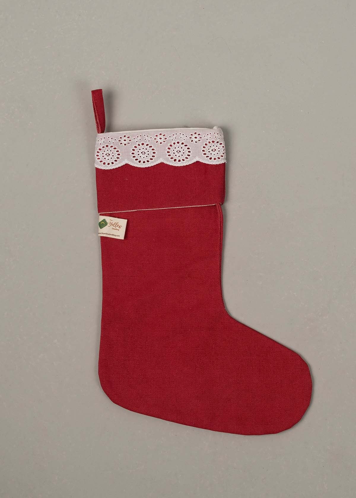 Cherry Red Christmas Stocking