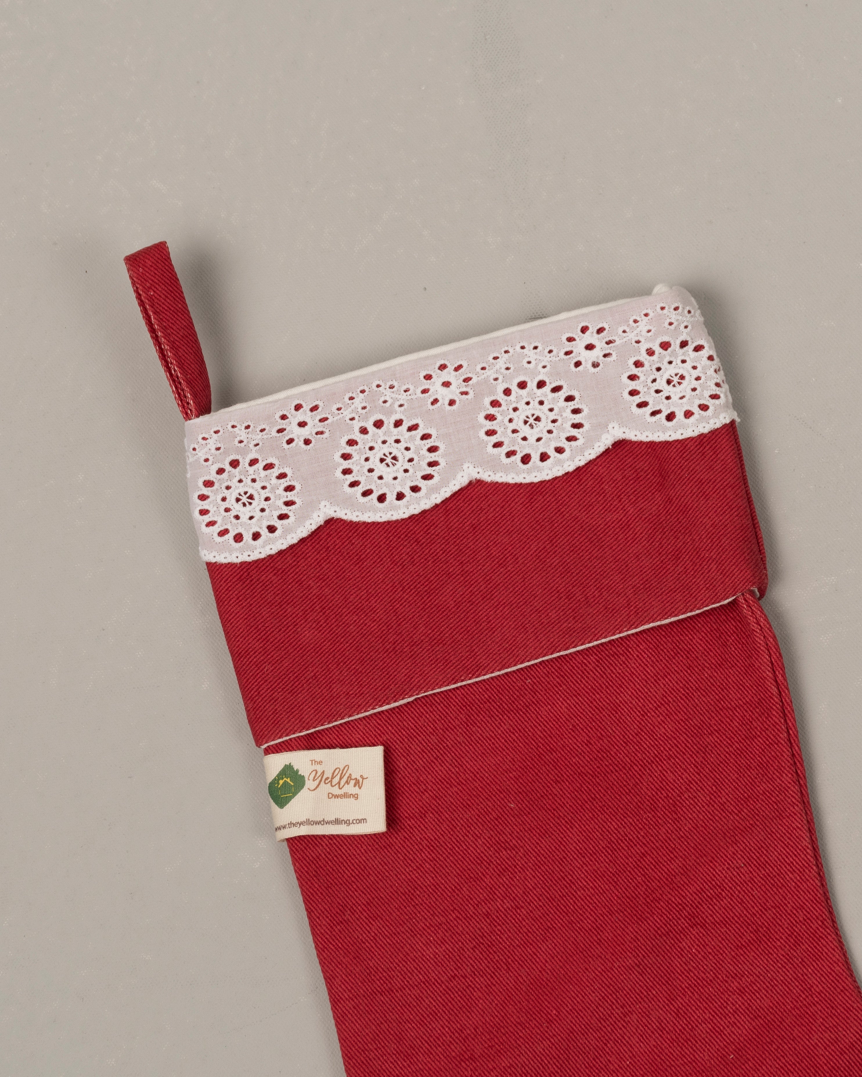 Cherry Red Christmas Stocking