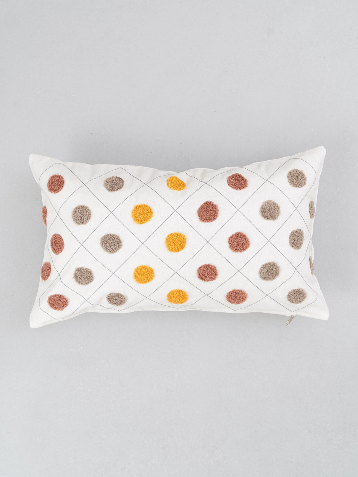 Dainty Dots Printed Cotton Cushion Cover - Yellow