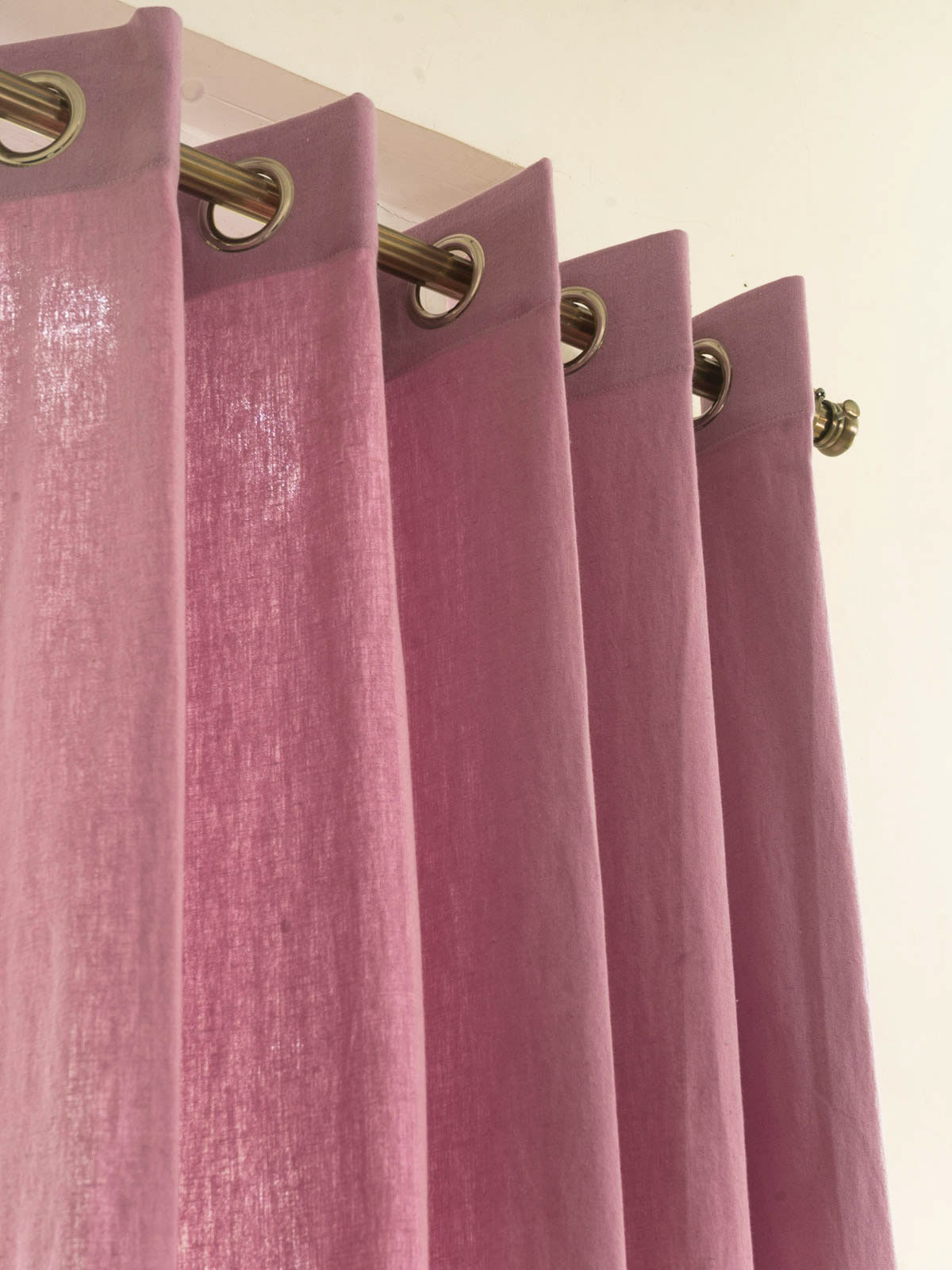 Solid Linen Curtain - Lavender  - Single