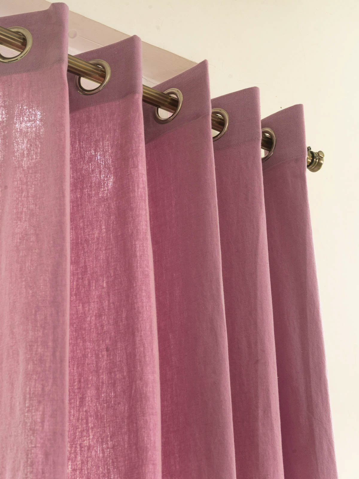 Solid Linen  100% cotton curtain for living room - Room darkening Curtain - Lavender  - Single