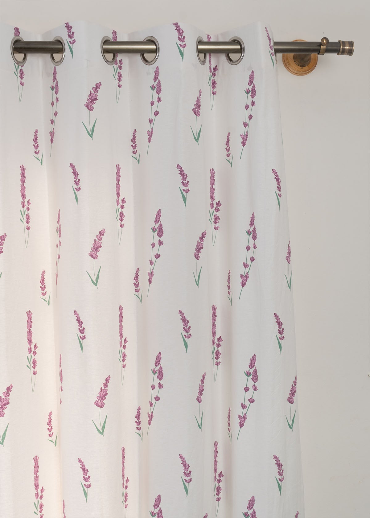 Fields Of Lavender Printed Cotton Curtain - Lavender