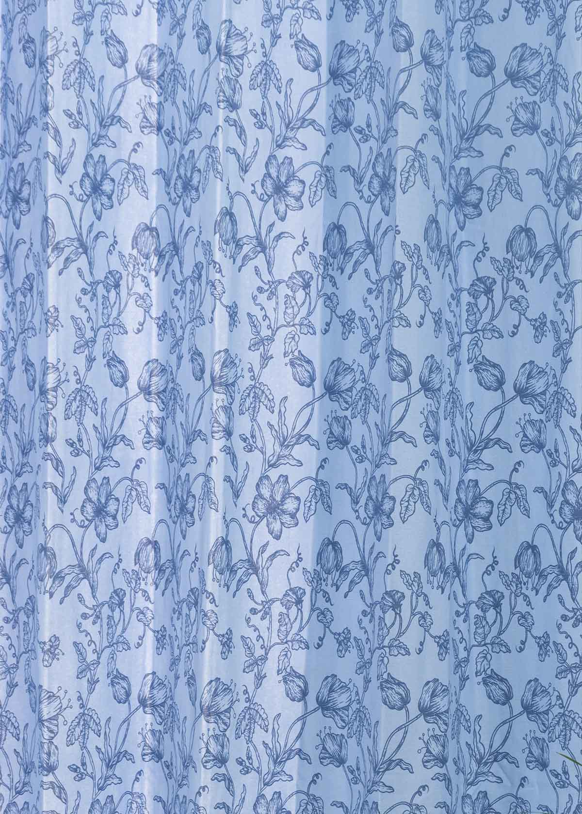 French Farmhouse 100% Customizable Cotton floral curtain for living room - Room darkening - Blue