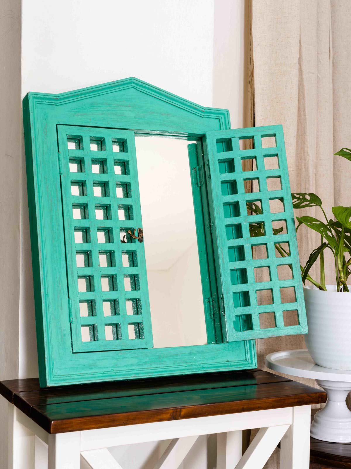French Window Mirror Small - Aqua Green