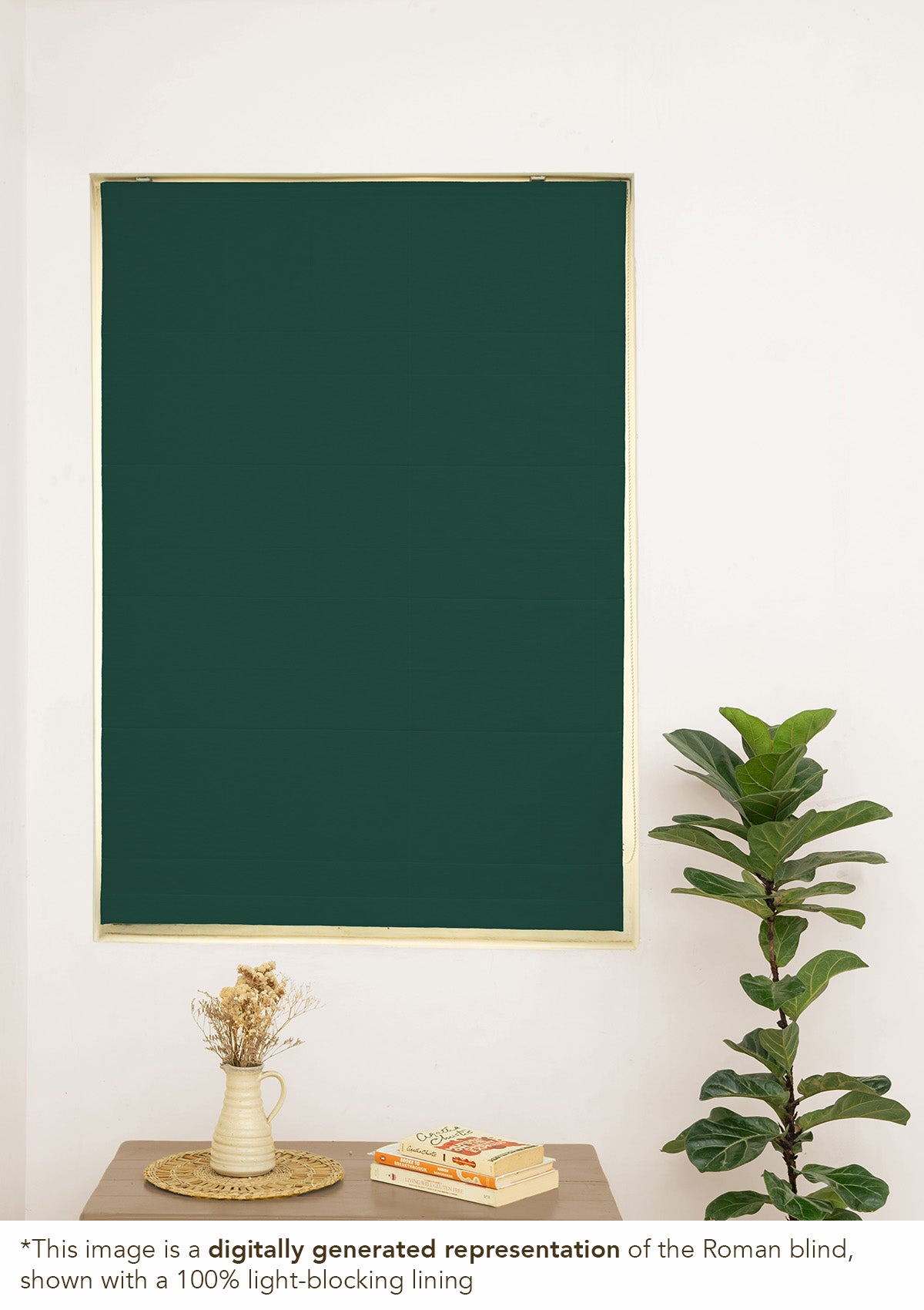 Jade green 100% Cotton Plain Customizable blind for livingroom & Bedrooms-Room Darkening