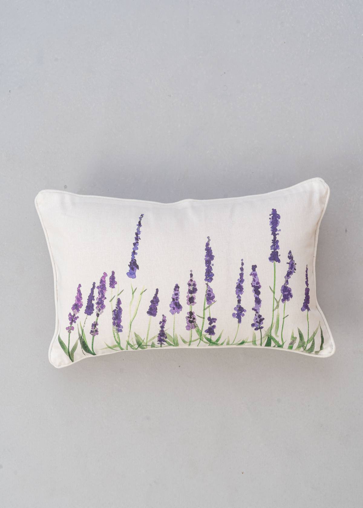 Lavender Valley Printed Cotton Cushion Cover - Lavender