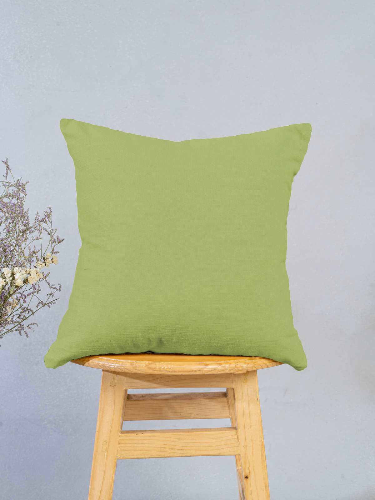 Solid Leaf Green 100% Cotton Cushion Cover for Sofa - Leaf green