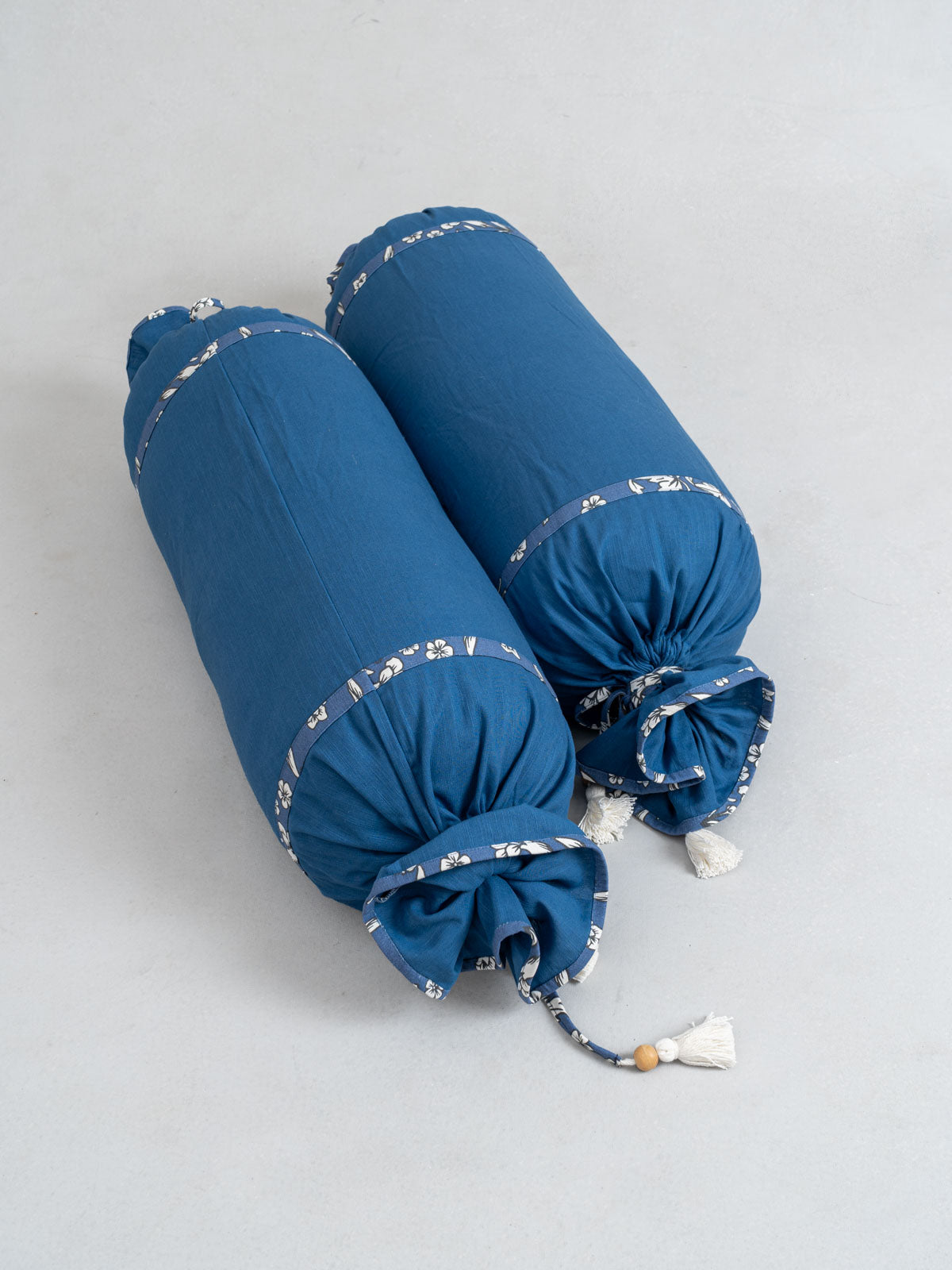 Marigold Printed Cotton Diwan Set - Royal Blue