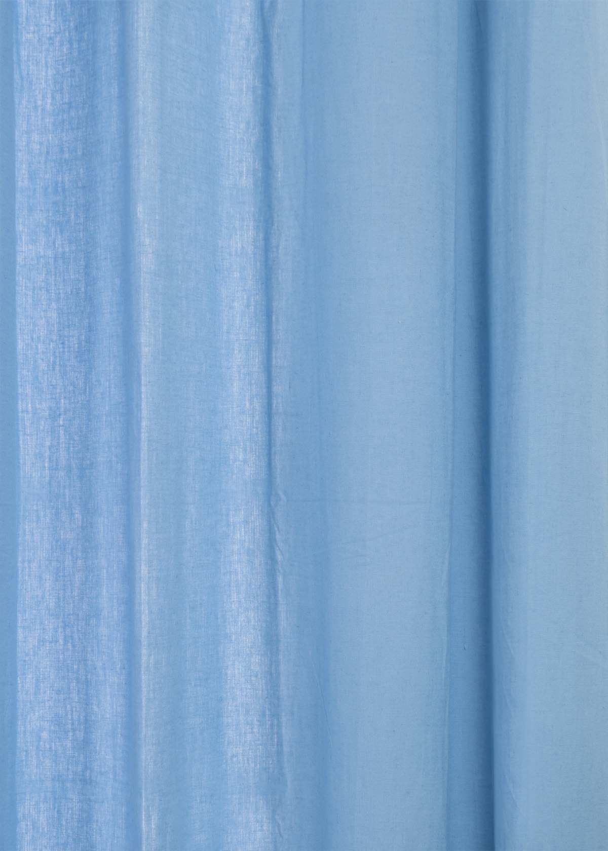 Solid Powder blue 100% cotton plain curtain for bedroom - Room darkening - Pack of 1