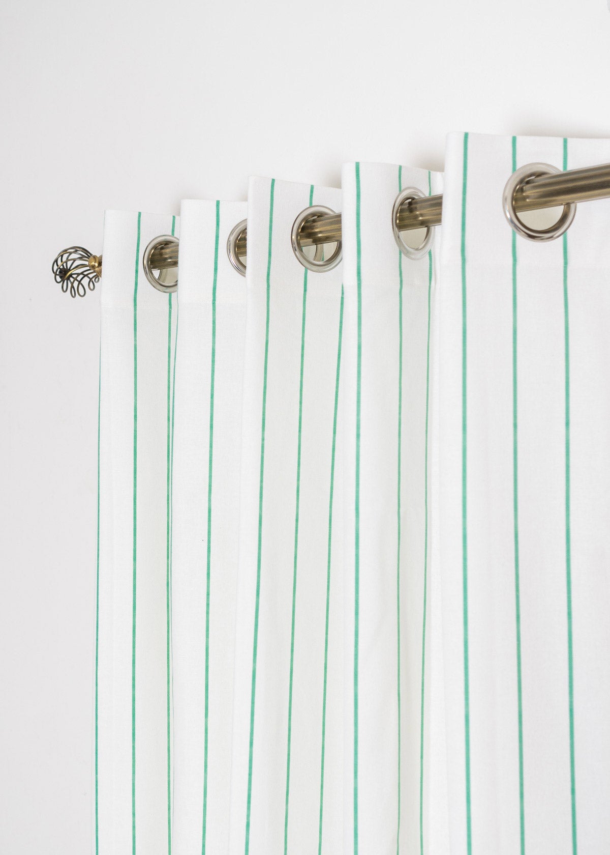 Pin Stripes Ocean wave Cotton Curtain  - Single
