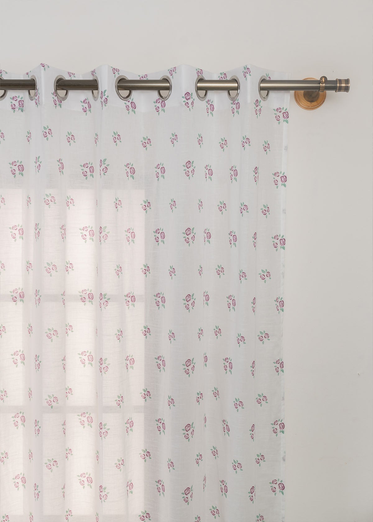 Rose Garden Printed Sheer Curtain - Lavender