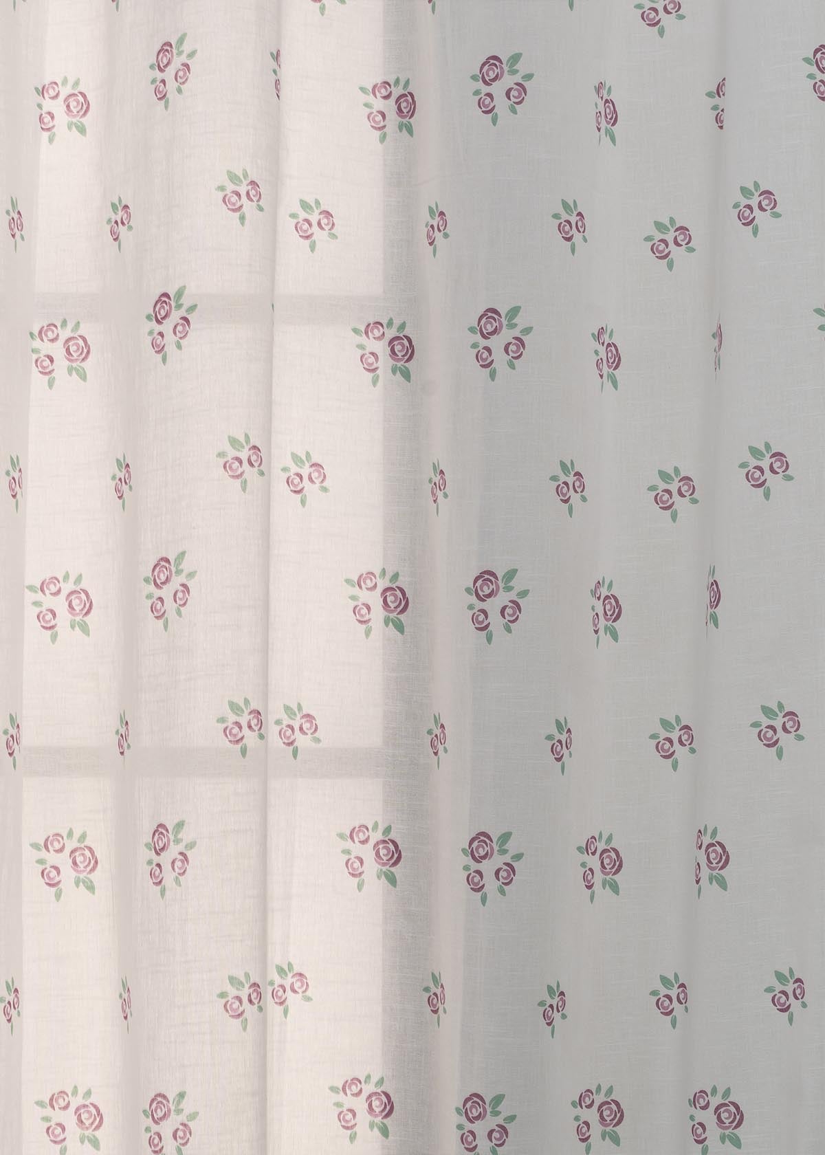 Rose Garden 100% Customizable Cotton Sheer floral curtain for Living room - Light filtering - Lavender