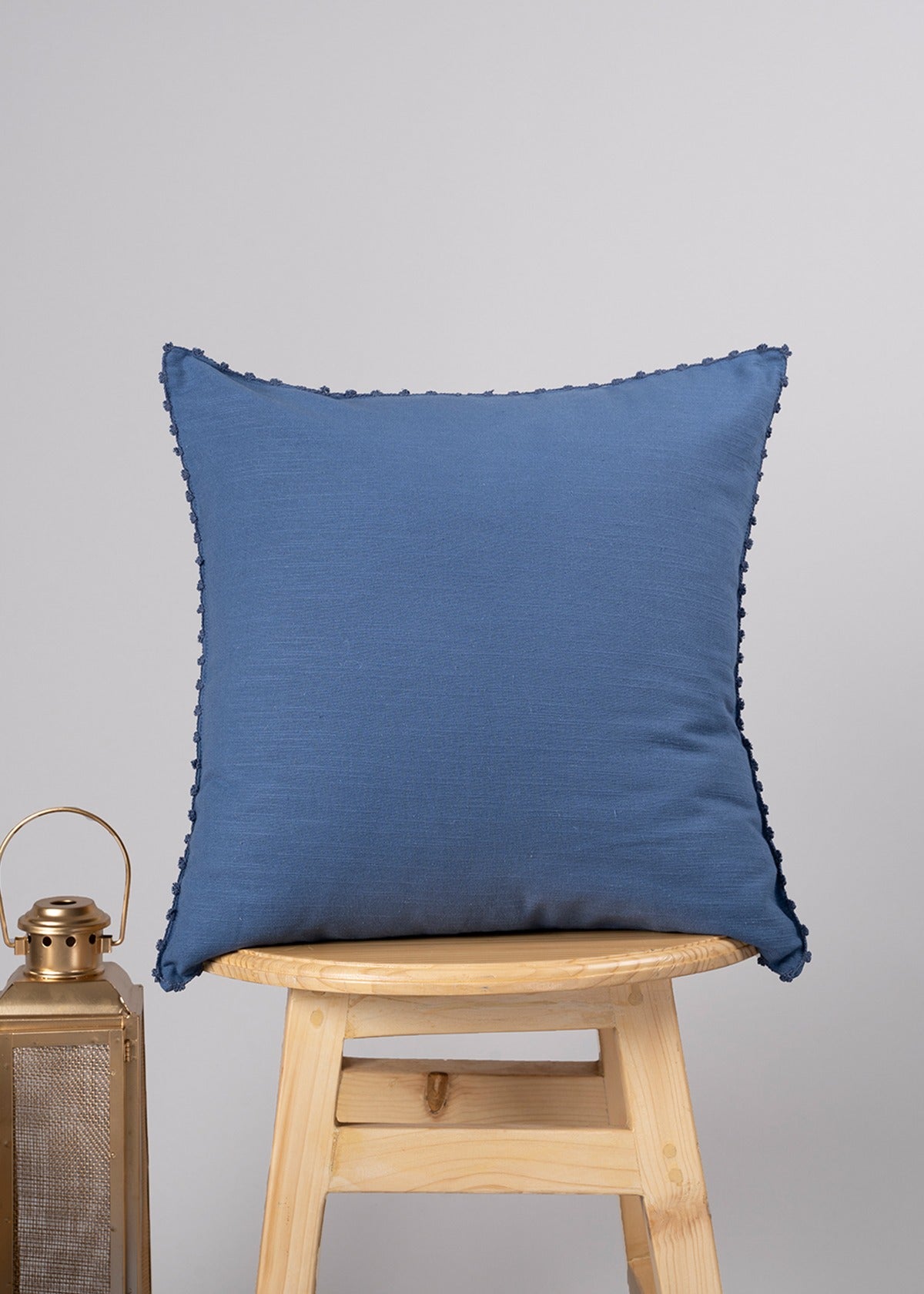 Bouquet Of Hydrangea, Royal Blue, French Farmhouse In Blues, Pampas Grass Set Of 4 Combo Cotton Cushion Cover - Blue