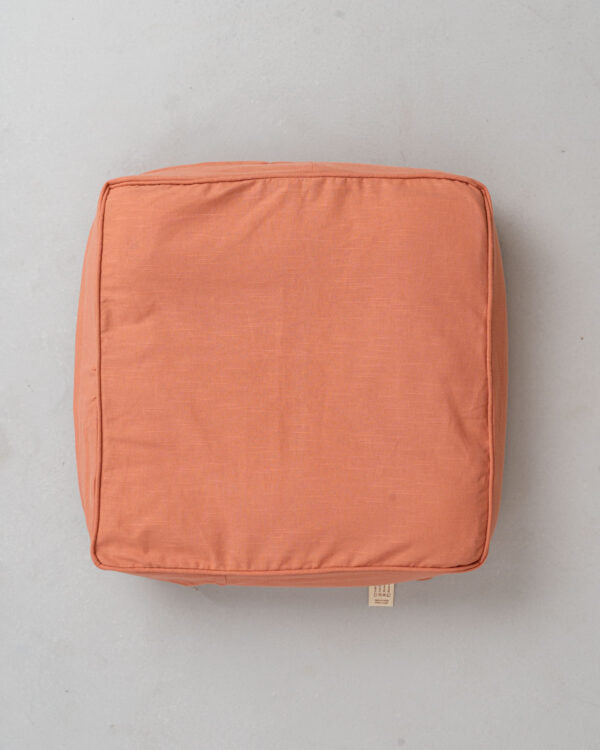 Solid Cotton Square Floor Cushion Cover - Rust
