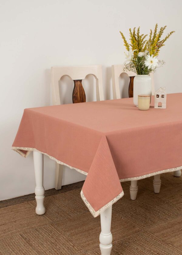 Solid Rust 100% cotton plain table cloth for 4 seater or 6 seater dini