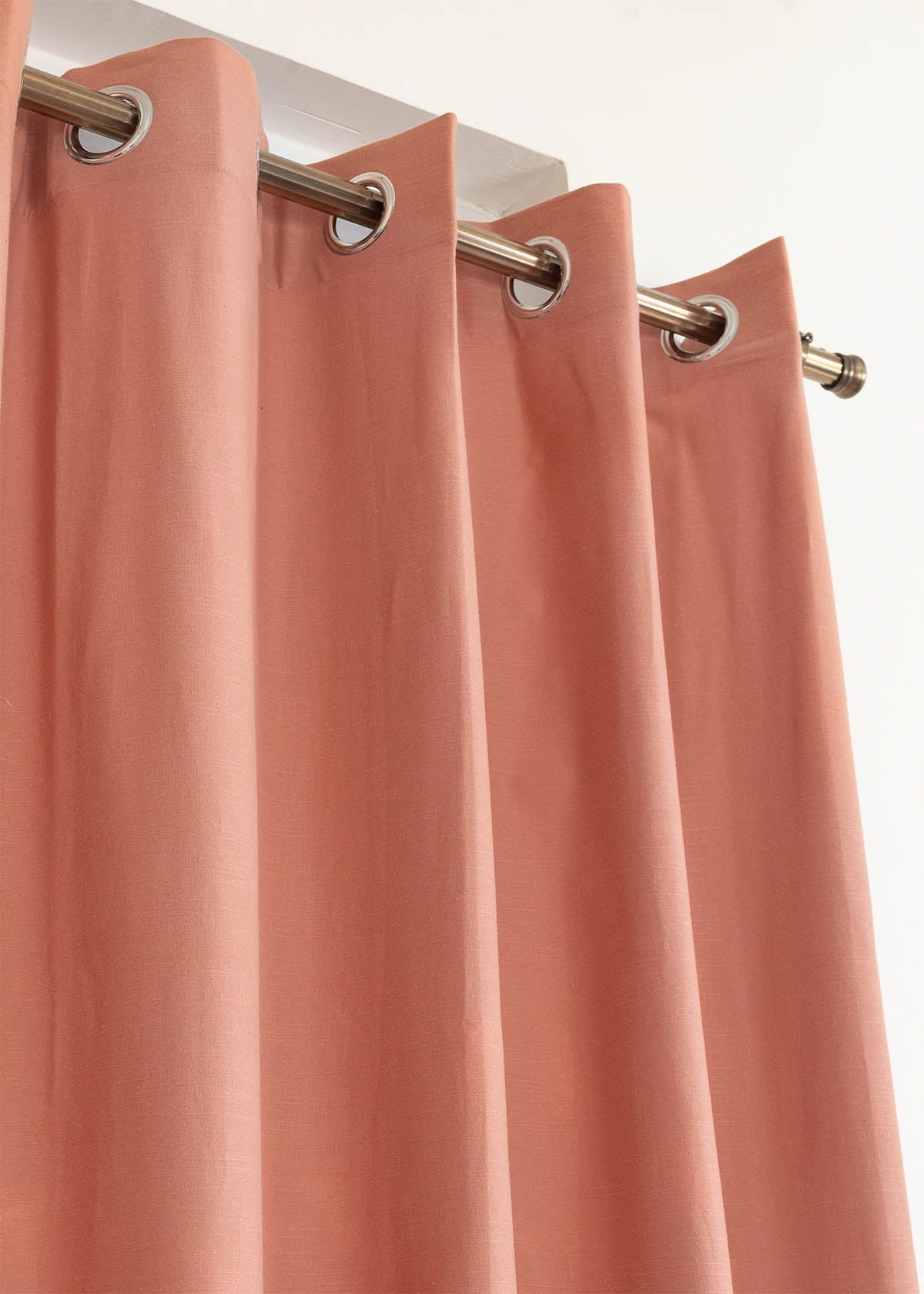Solid Cotton Curtain - Rust - Single