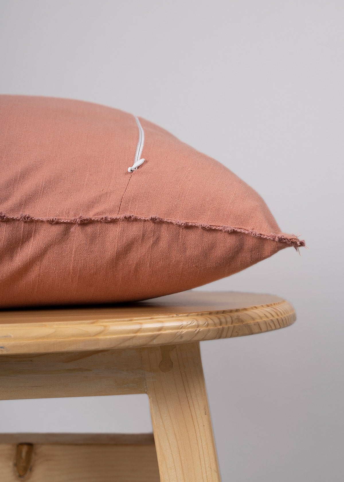 Solid 100% cotton customisable cushion cover for sofa - Rust