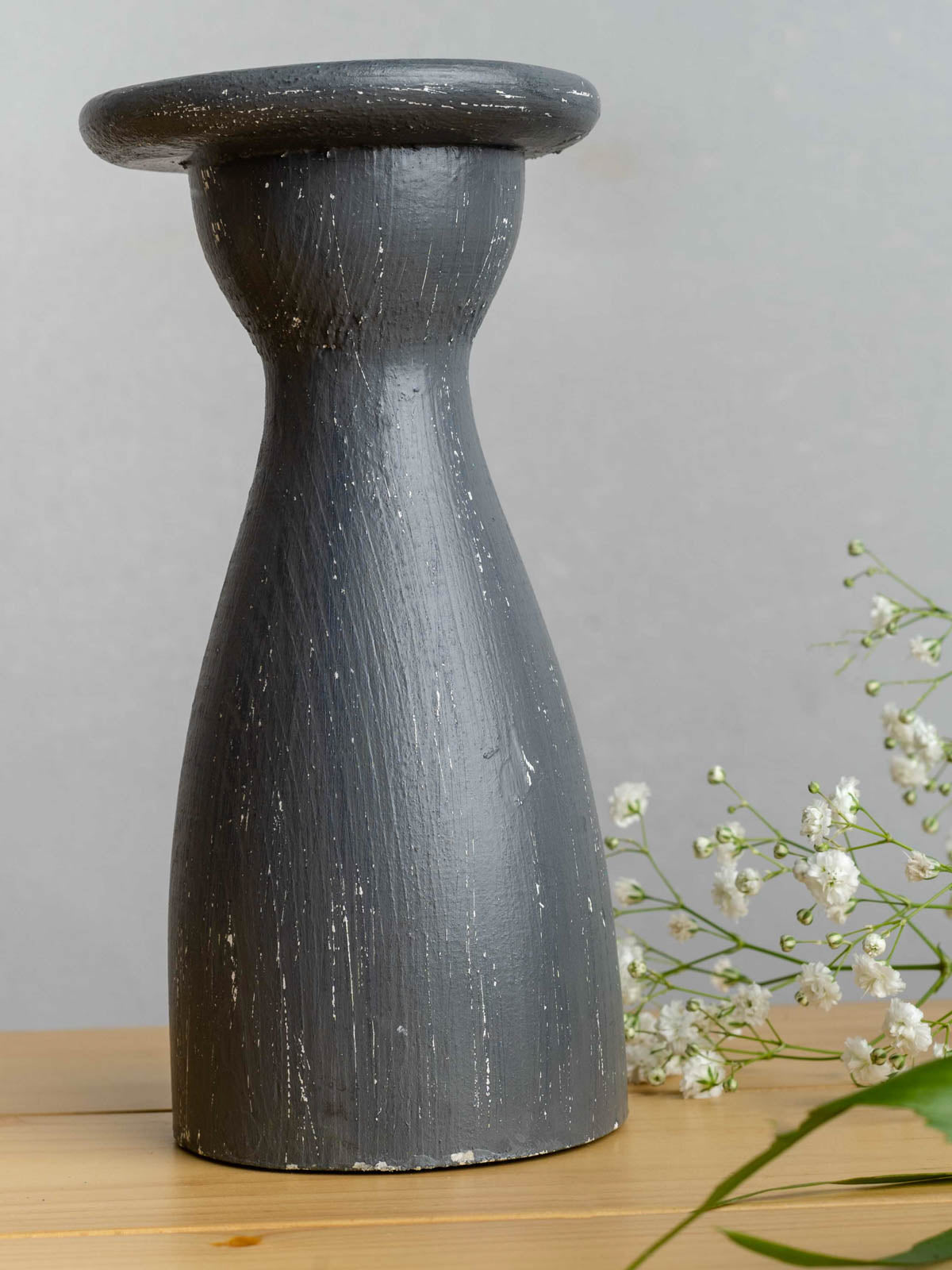 Rustic Candle Holder - Grey