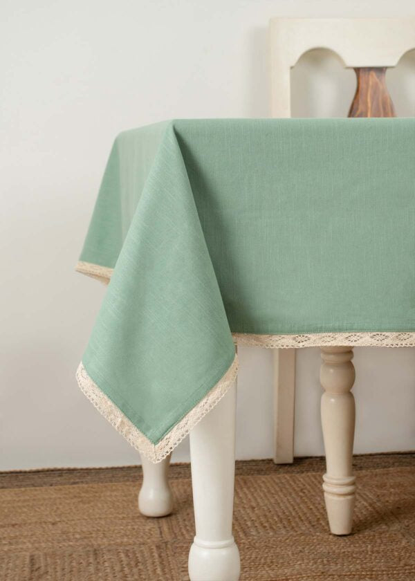 Solid Cotton Table Cloth - Sage Green