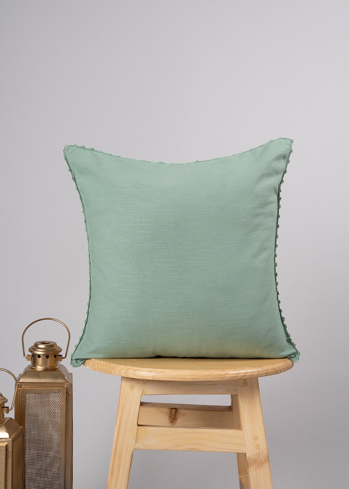 Solid 100% cotton customisable cushion cover for sofa - Sage Green