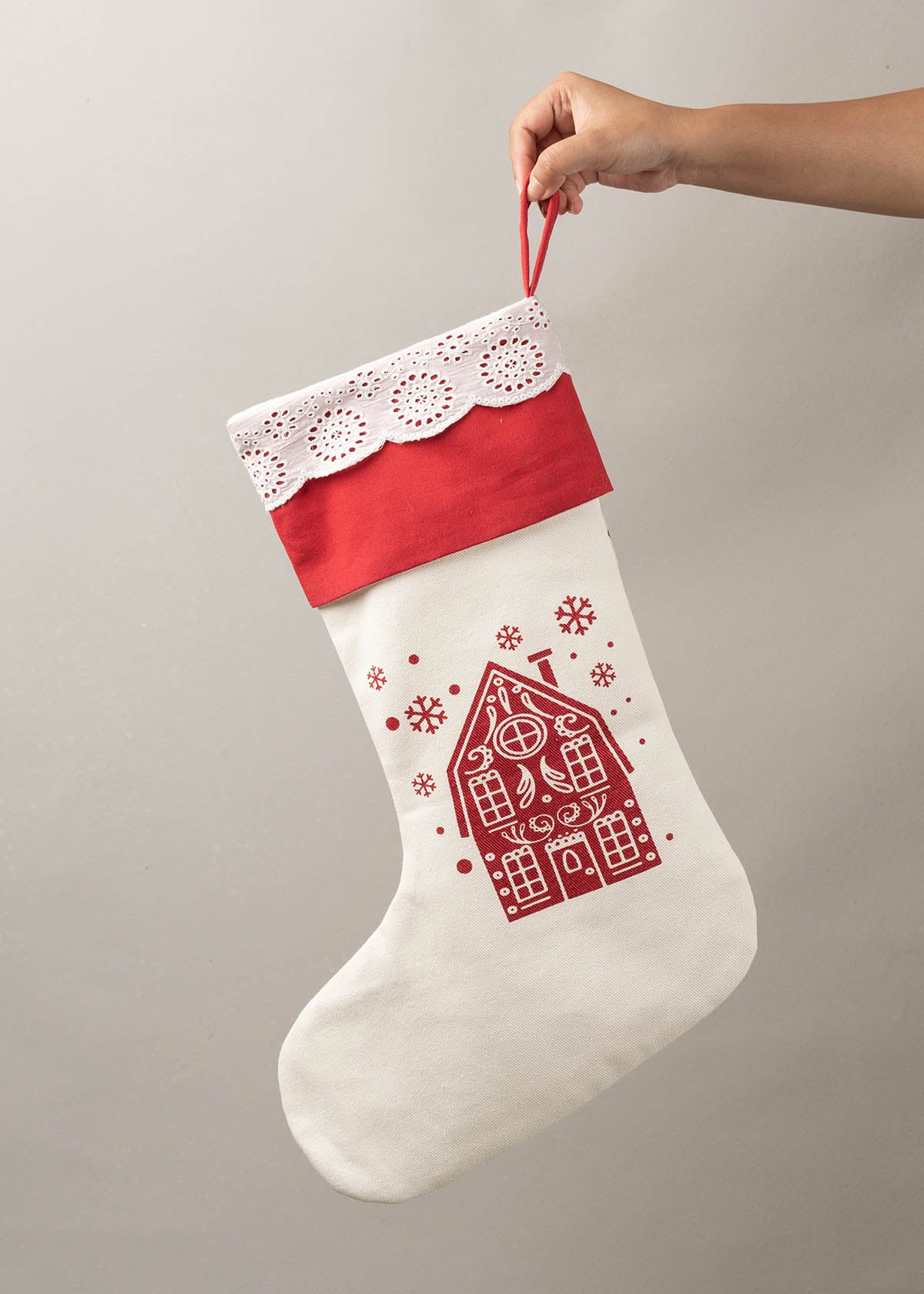 Snowy White  Christmas Stocking