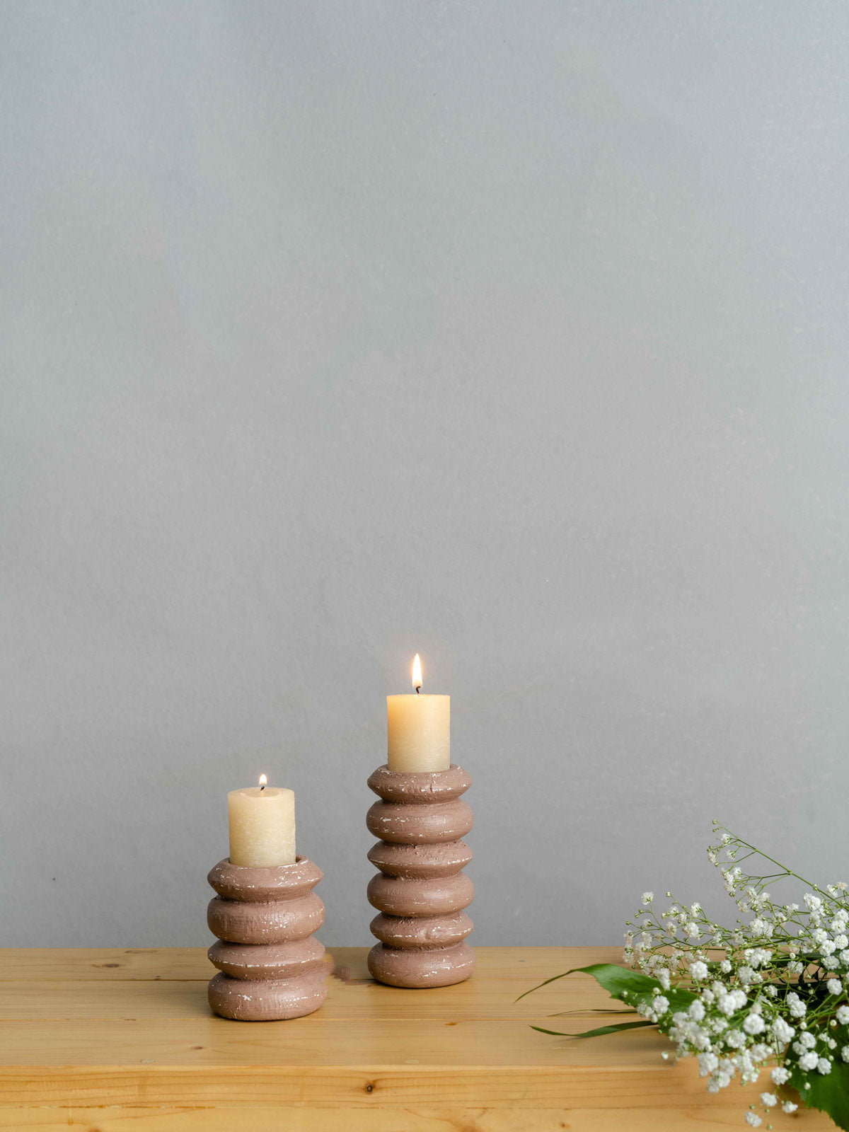Twisted Candle Holder - Brown