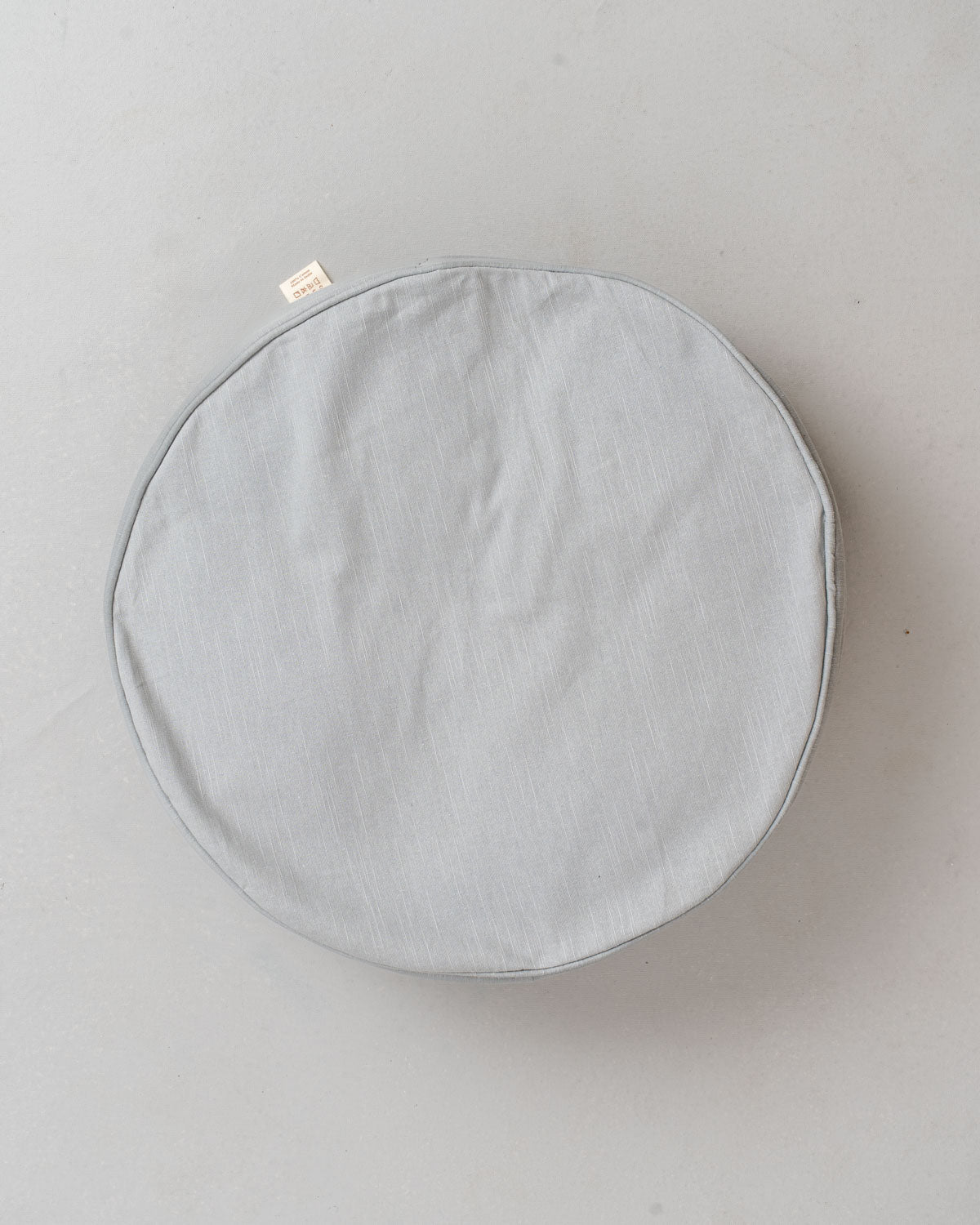 Solid Cotton Round Floor Cushion Cover - Grey