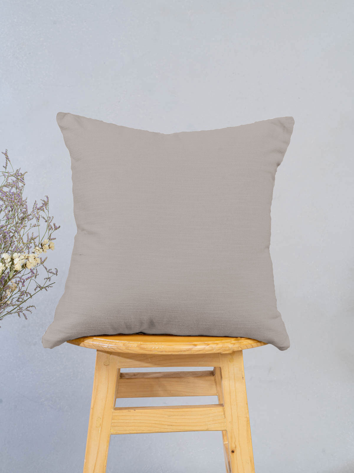 Solid 100% cotton customisable cushion cover for sofa - Walnut Grey