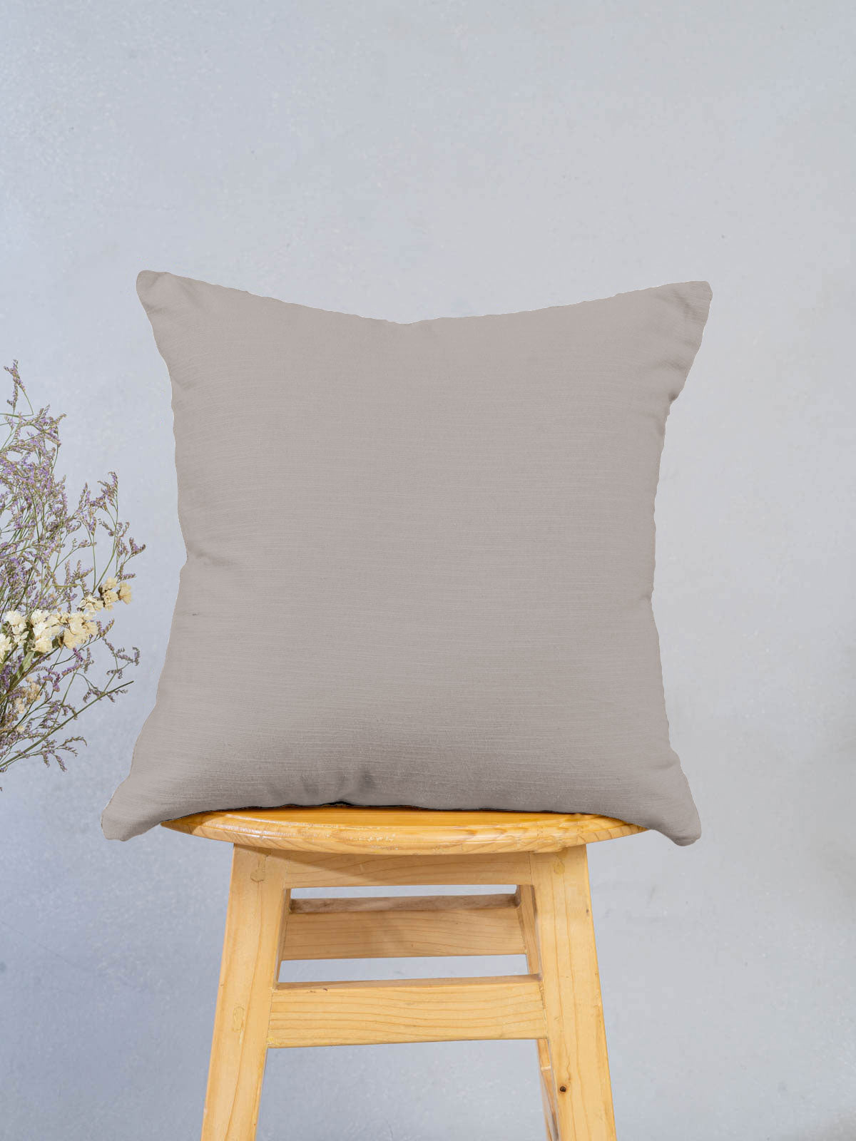 Solid Walnut Grey 100% cotton plain cushion cover for sofa