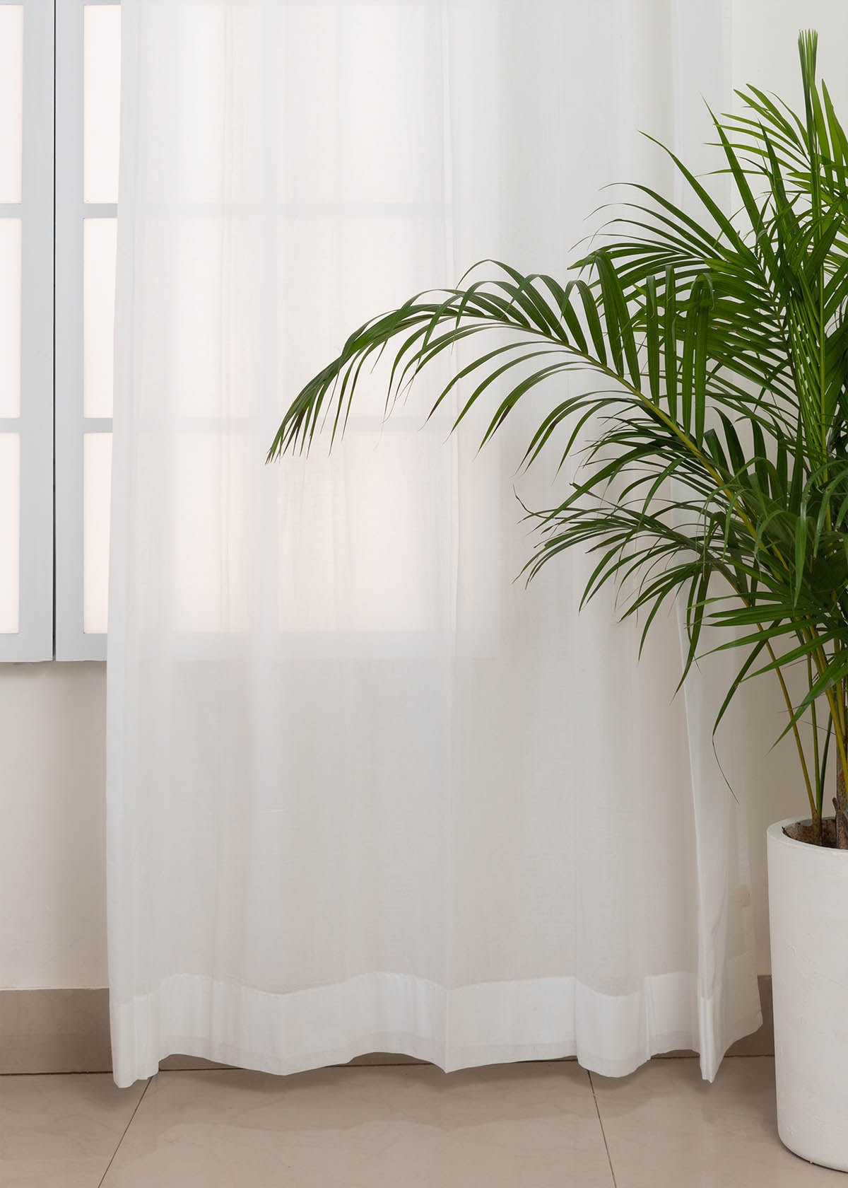Solid Sheer Curtain - White
