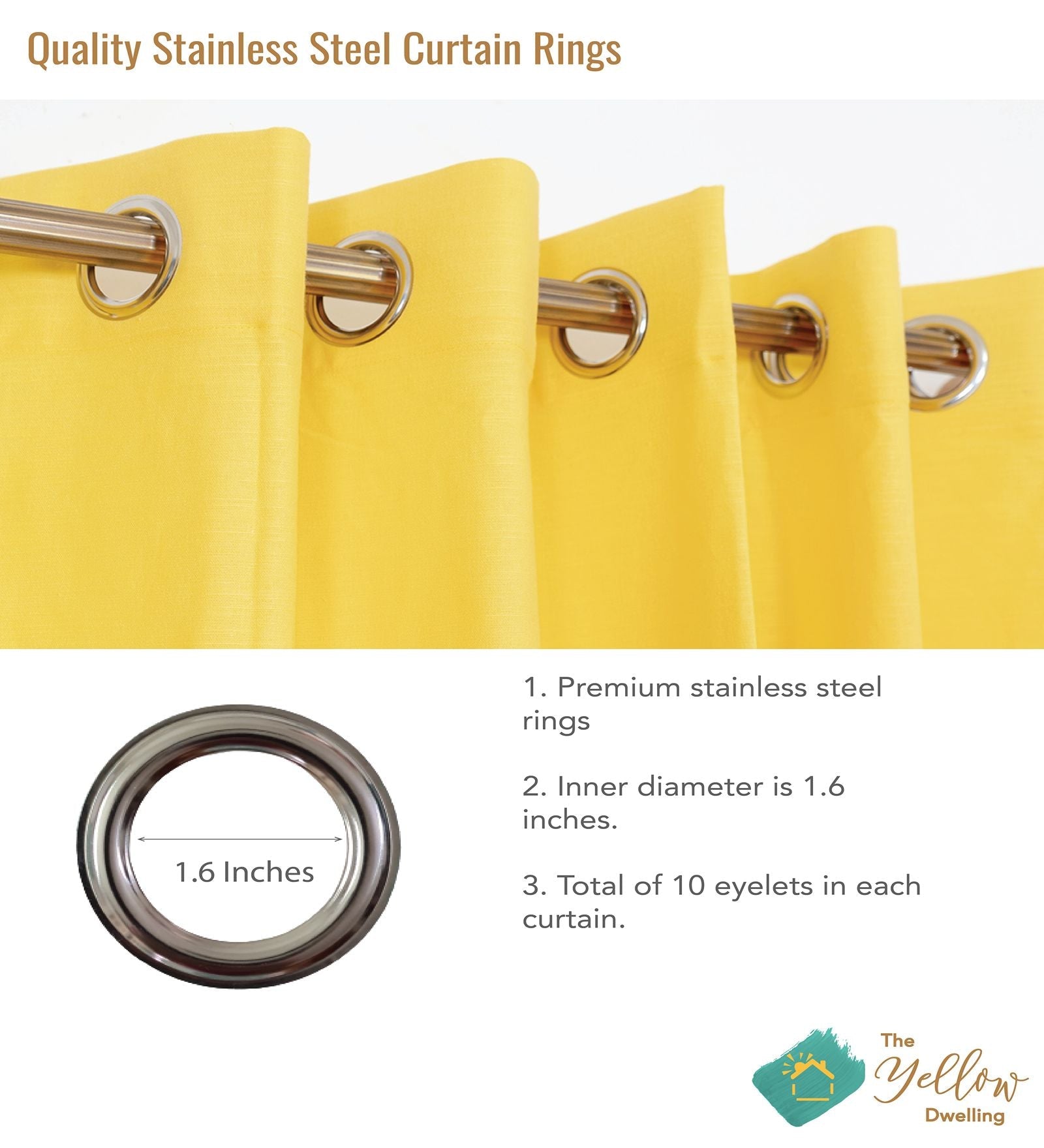 Solid Cotton Curtain - Mustard