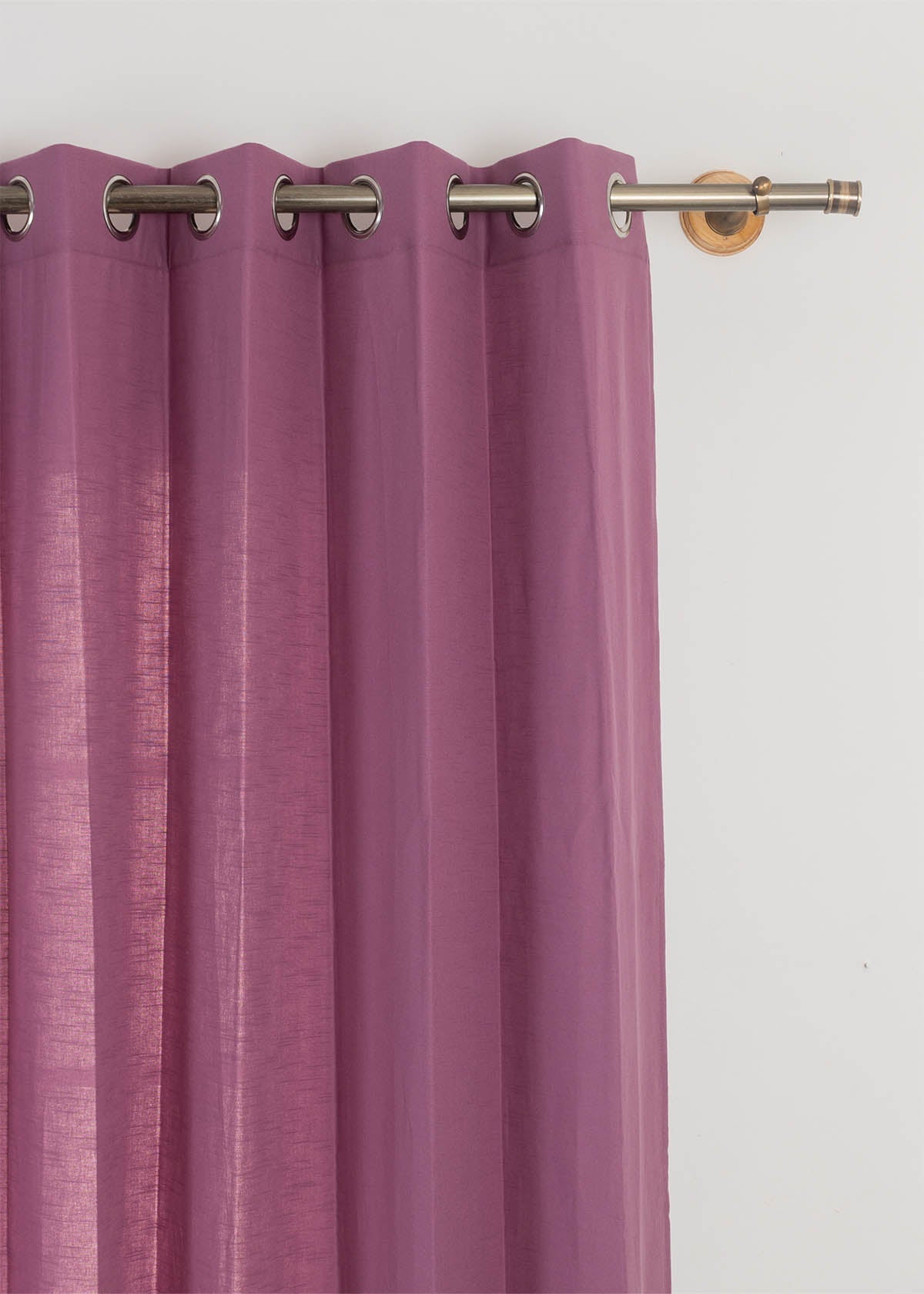 Solid Grape 100% cotton plain curtain for bedroom - Room darkening - Pack of 1